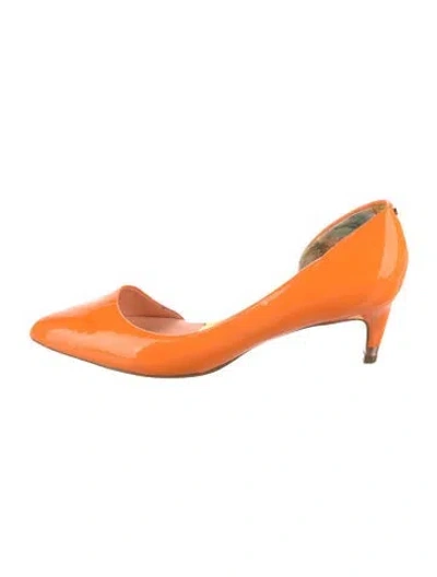 Pre-owned Ted Baker Patent Leather Pumps In Orange