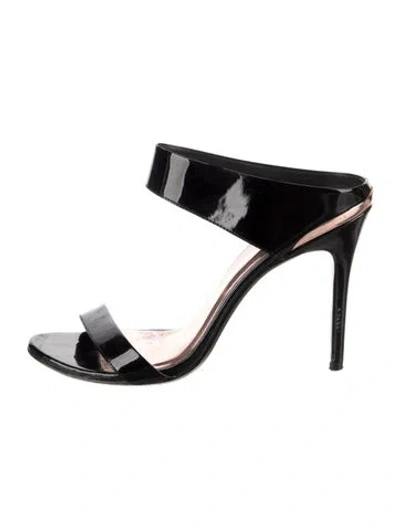 Pre-owned Ted Baker Patent Leather Sandals In Black