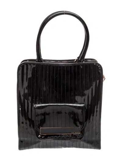 Pre-owned Ted Baker Patent Leather Shoulder Bag In Black