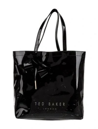 Pre-owned Ted Baker Patent Leather Shoulder Bag In Black