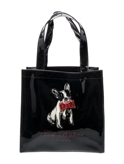 Pre-owned Ted Baker Patent Leather Shoulder Bag In Black