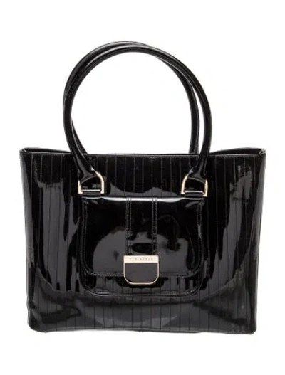 Pre-owned Ted Baker Patent Leather Shoulder Bag In Black