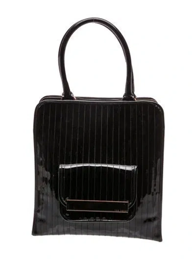 Pre-owned Ted Baker Patent Leather Shoulder Bag In Black