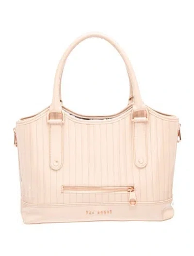 Pre-owned Ted Baker Patent Leather Shoulder Bag In Neutrals