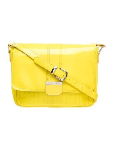 Pre-owned Ted Baker Patent Leather Shoulder Bag In Yellow