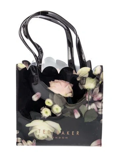 Pre-owned Ted Baker Patent Leather Top Handle Bag In Black