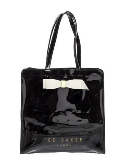 Pre-owned Ted Baker Patent Leather Tote In Black