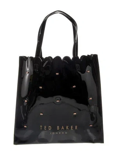 Pre-owned Ted Baker Patent Leather Tote In Black