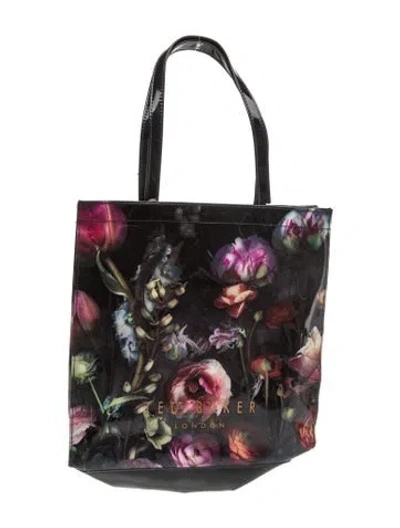 Pre-owned Ted Baker Patent Leather Tote In Black