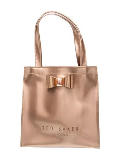 Pre-owned Ted Baker Patent Leather Tote In Gold