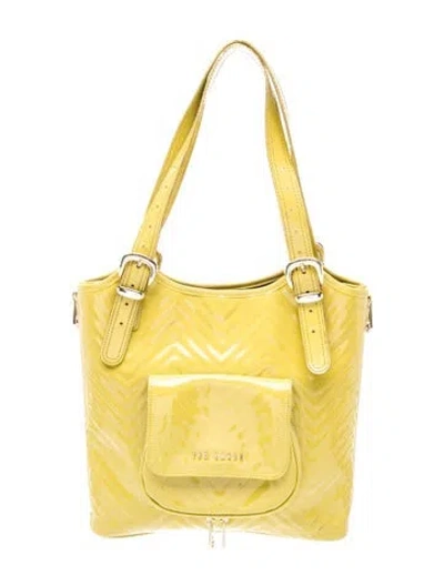 Pre-owned Ted Baker Patent Leather Tote In Green