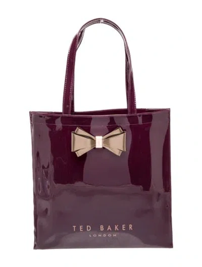 Pre-owned Ted Baker Patent Leather Tote In Purple