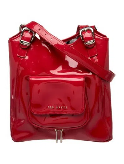 Pre-owned Ted Baker Patent Leather Tote In Red