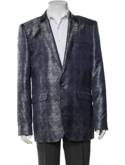 Pre-owned Ted Baker Patterned Blazer In Blue