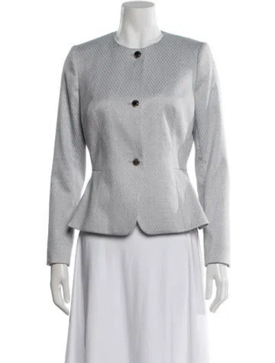 Pre-owned Ted Baker Patterned Blazer In Gray