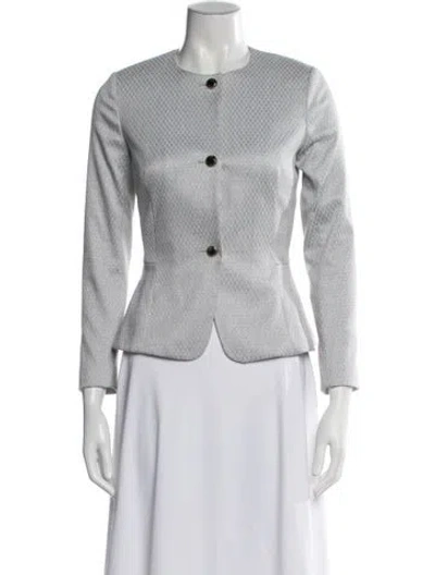 Pre-owned Ted Baker Patterned Blazer In Gray