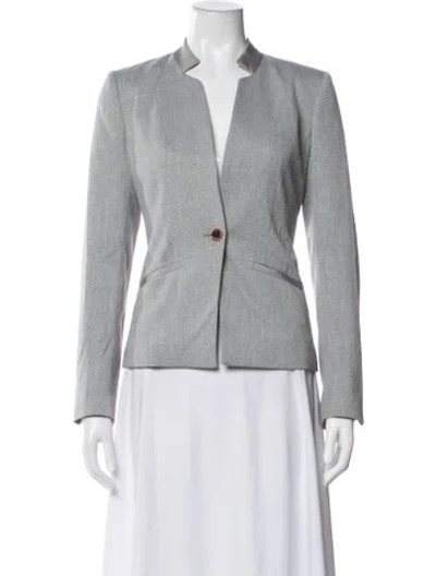 Pre-owned Ted Baker Patterned Blazer In Grey