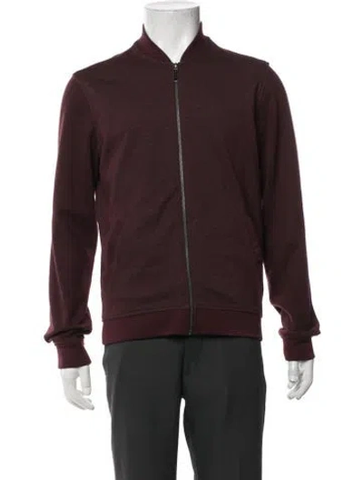 Pre-owned Ted Baker Patterned Bomber Jacket In Burgundy