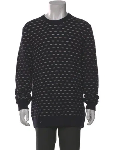 Pre-owned Ted Baker Patterned Crew Neck Pullover In Blue