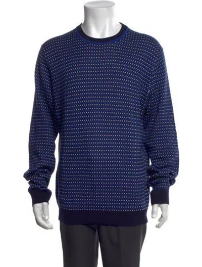 Pre-owned Ted Baker Patterned Crew Neck Pullover In Blue