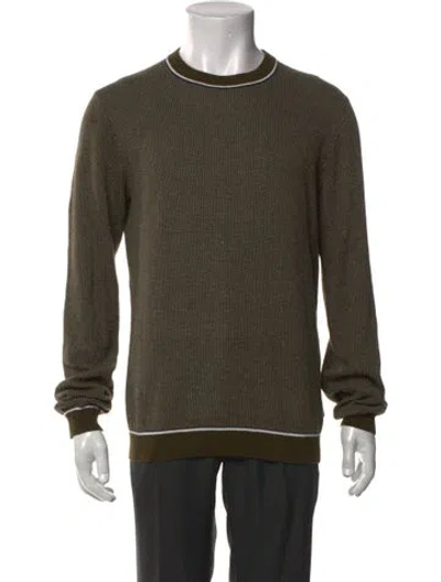 Pre-owned Ted Baker Patterned Crew Neck Pullover In Green