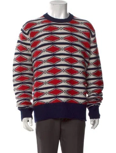 Pre-owned Ted Baker Patterned Crew Neck Pullover In Red