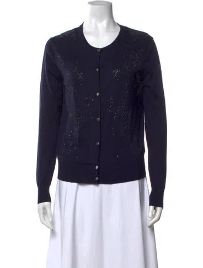 Pre-owned Ted Baker Patterned Crew Neck Sweater In Blue