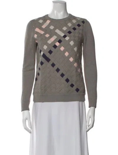 Pre-owned Ted Baker Patterned Crew Neck Sweater In Gray