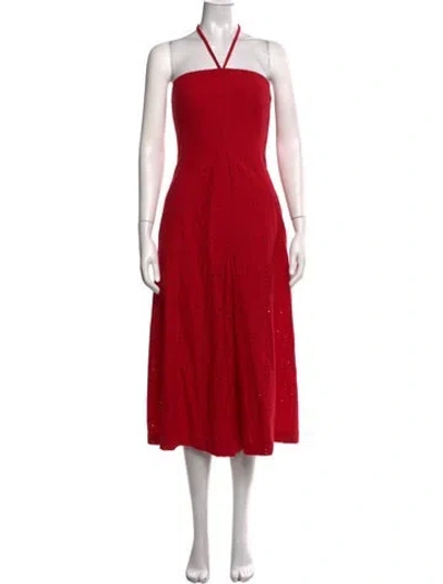 Pre-owned Ted Baker Patterned Halterneck Jumpsuit In Red