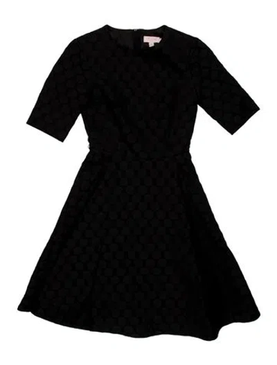 Pre-owned Ted Baker Patterned Knee-length Dress In Black