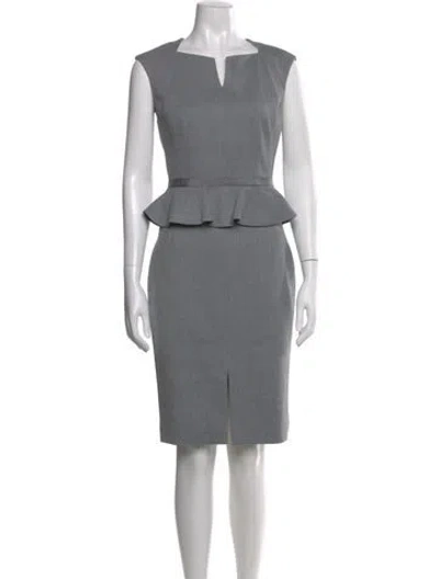 Pre-owned Ted Baker Patterned Knee-length Dress In Gray