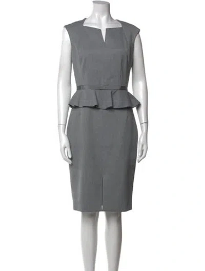 Pre-owned Ted Baker Patterned Knee-length Dress In Grey