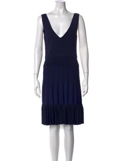 Pre-owned Ted Baker Patterned Midi Length Dress In Blue