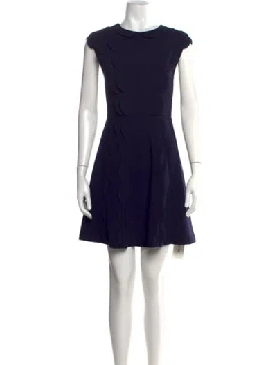 Pre-owned Ted Baker Patterned Mini Dress In Blue