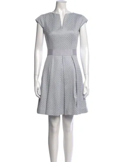 Pre-owned Ted Baker Patterned Mini Dress In Blue