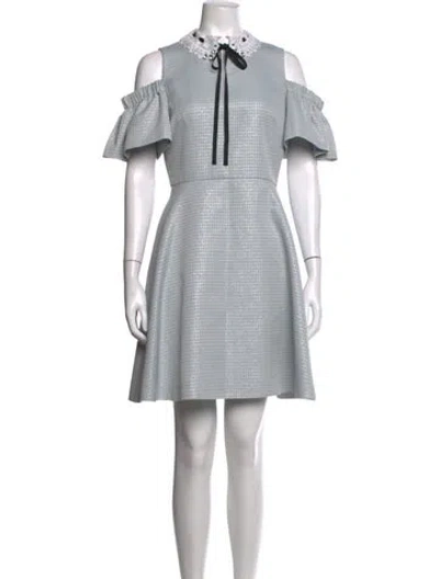 Pre-owned Ted Baker Patterned Mini Dress In Blue