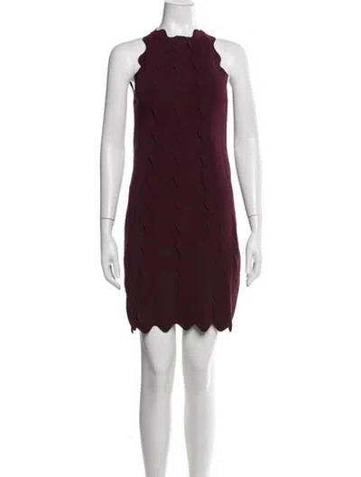 Pre-owned Ted Baker Patterned Mini Dress In Burgundy