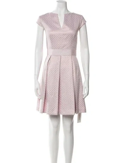 Pre-owned Ted Baker Patterned Mini Dress In Metallic/pink