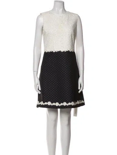Pre-owned Ted Baker Patterned Mini Dress In White