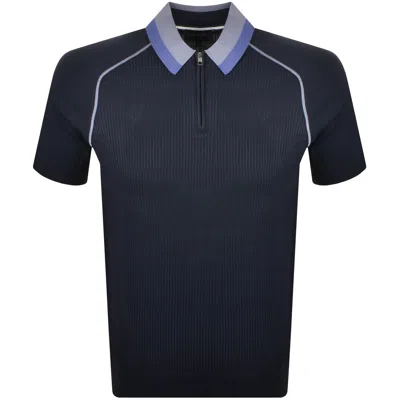 Ted Baker Paxto Zip Polo T Shirt Navy
