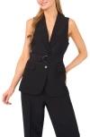 Ted Baker Peak Lapel Belted Vest In Black