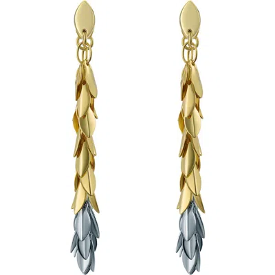 Ted Baker Pemia Petal Fringe Front/back Earrings In Gold Silver Tone
