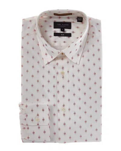 Ted Baker Pen Dot Slim Fit Shirt In Blue