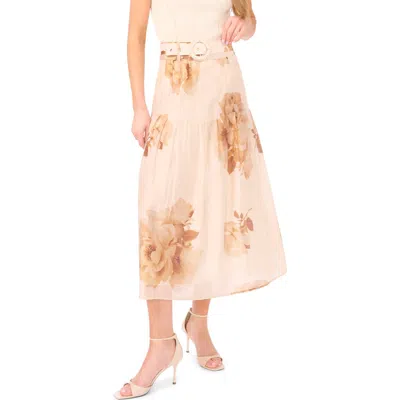 Ted Baker Penelope Floral Midi Skirt In Pink