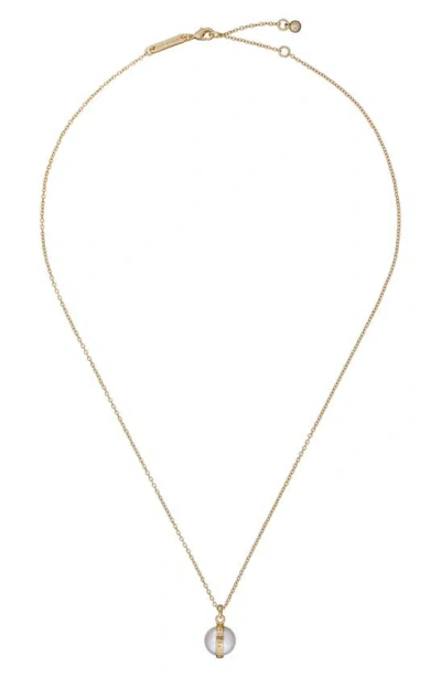 Ted Baker Perreti Imitation Pearl Pendant Necklace In Gold