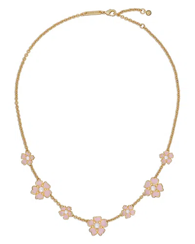 Ted Baker Petia Painted Flower Necklace, 17.72 In Gold Tone