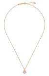 Ted Baker Petiies Flower Pendant Necklace In Gold Tone/ Light Pink/ Pearl