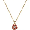 Ted Baker Petiies Painted Flower Pendant Necklace In Gold