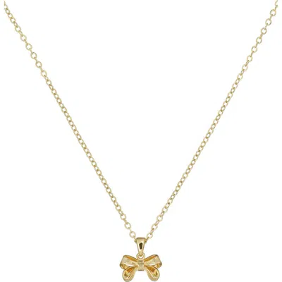 Ted Baker Petrae Petite Bow Pendant Necklace In Gold Tone