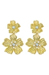 Ted Baker Pettala Flower Statement Drop Earrings In Gold